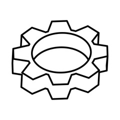 Sticker - gearwheel tool on white background