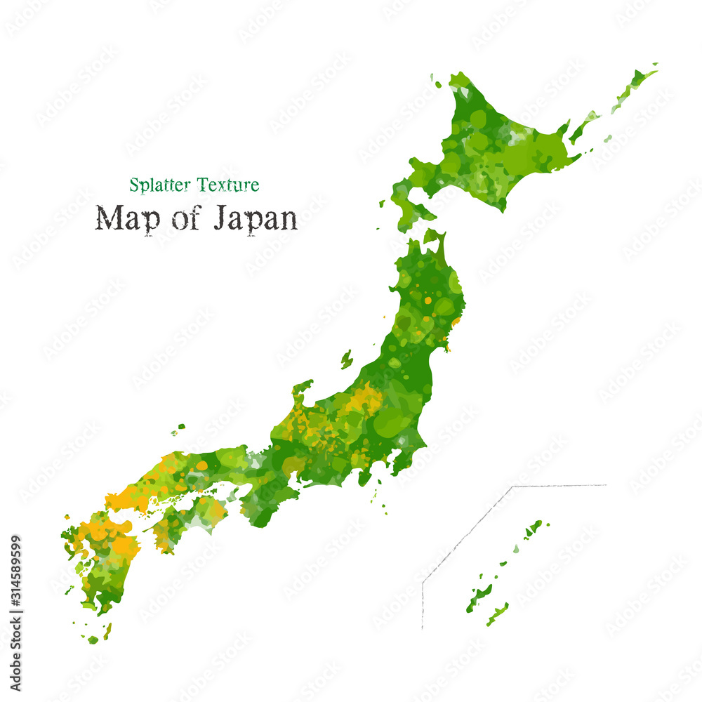 おしゃれな日本地図 絵の具の飛沫 スパッタリングテキスチャー Mapy Obrazy
