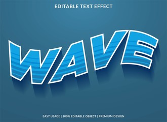 wave text effect template with waving type style and bold text concept use for brand label and logotype 