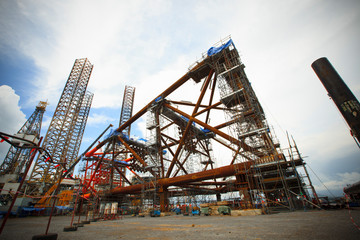 Construction ship in port