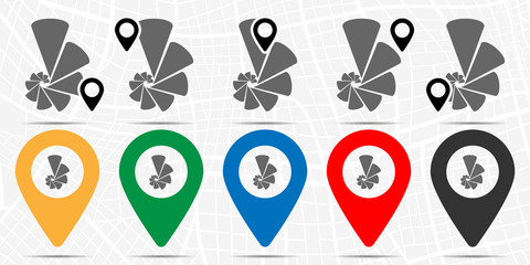 Poster - Windrose digram icon in location set. Simple glyph, flat illustration element of charts and diagrams theme icons