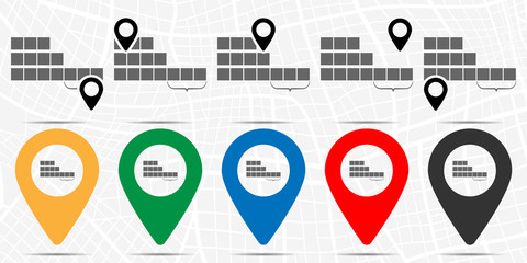 Poster - Tape digram icon in location set. Simple glyph, flat illustration element of charts and diagrams theme icons