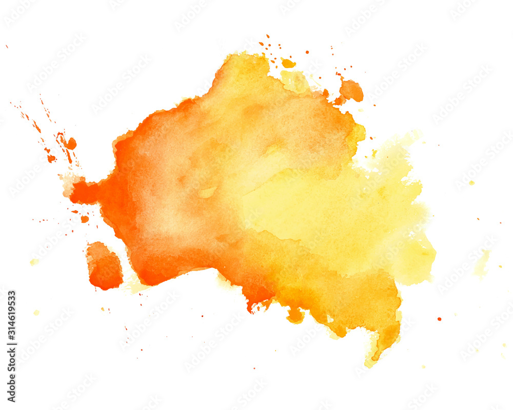 abstract yellow watercolor hand drawn texture background Stock Vector ...