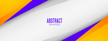 Modern Abstract Yellow And Purple Geometric Banner Design