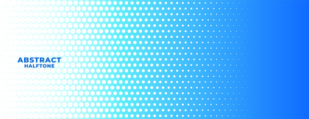 Wall Mural - abstract blue and white halftone wide banner