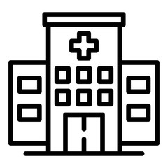 Poster - city hospital building icon. outline city hospital building vector icon for web design isolated on w