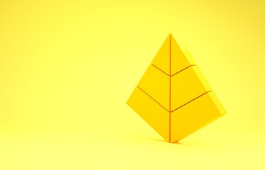 Sticker - Yellow Egypt pyramids icon isolated on yellow background. Symbol of ancient Egypt. Minimalism concept. 3d illustration 3D render