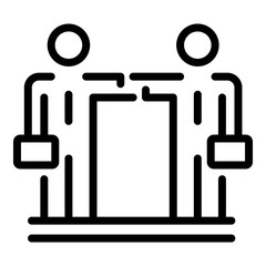 Poster - Businessman cooperation icon. Outline businessman cooperation vector icon for web design isolated on white background