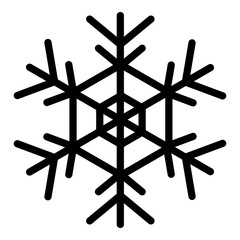 Canvas Print - Snowflake icon. Outline snowflake vector icon for web design isolated on white background