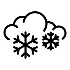 Wall Mural - Snow cloud icon. Outline snow cloud vector icon for web design isolated on white background