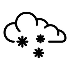 Poster - Snowing cloud icon. Outline snowing cloud vector icon for web design isolated on white background