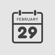 Calendar day 29 February, leap or intercalary year