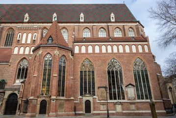 Poster - Side view of Basilica of St Elisabeth on the old historic part of Wroclaw, capital city of Lower Silesia Province in Poland