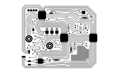 Poster - vector circuit board background technology. illustration