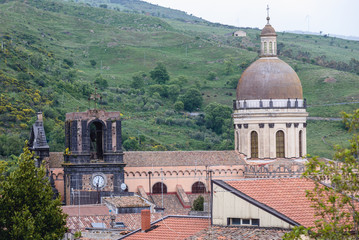 Poster - Dome of Saint Nicholas Church located in historic part of Randazzo city on Sicily Island in Italy