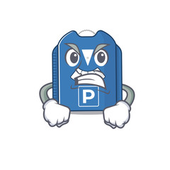 Sticker - Parking disc cartoon character design having angry face