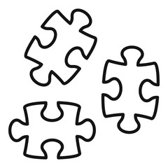Poster - Jigsaw icon. Outline jigsaw vector icon for web design isolated on white background