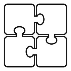 Poster - development puzzle icon. outline development puzzle vector icon for web design isolated on white bac