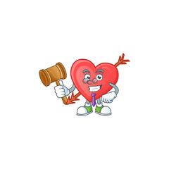 Sticker - Smart Judge arrow love in mascot cartoon character style