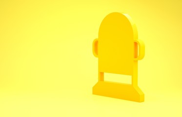 Yellow Buoy icon isolated on yellow background. Minimalism concept. 3d illustration 3D render