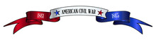 USA Red White And Blue Civil War Ribbon Banner