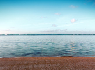 Caribbean sea and blue sky . Travel background.