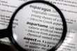 The word or phrase aspartame in a dictionary.