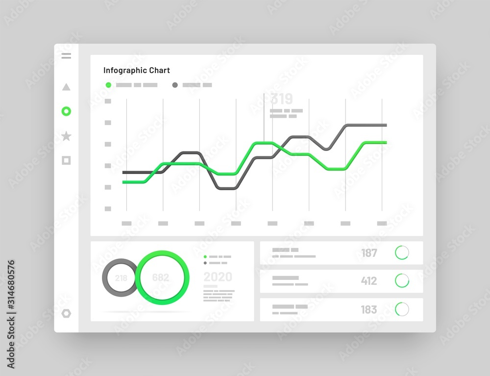 Web app Dashboard UI and UX Kit. Elements of infographics Use in ...