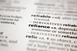 Word or phrase reliance in a dictionary.