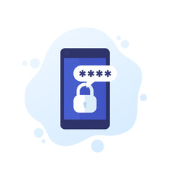 Sticker - Mobile security, authentication and password access, vector icon