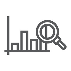 Poster - Market research line icon, business and strategy, graph sign, vector graphics, a linear pattern on a white background, eps 10.