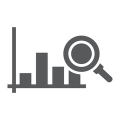 Poster - Market research glyph icon, business and strategy, graph sign, vector graphics, a solid pattern on a white background, eps 10.