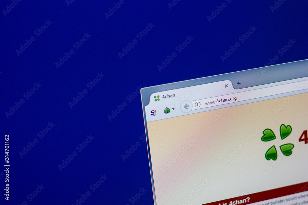 StockFoto „Ryazan, Russia April 16, 2018 Homepage of 4chan website