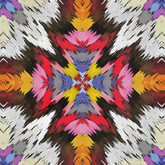  Kaleidoscopic art- geometry seamless ornate. Digital 2D illustr