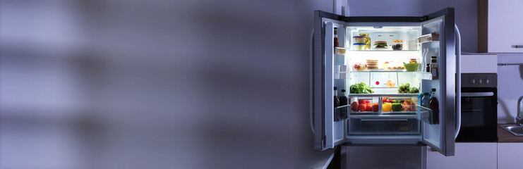 Wall Mural - Open Refrigerator In Kitchen