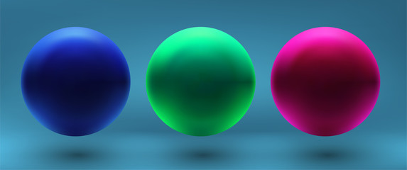 Wall Mural - set of vector 3d spheres on a colored background