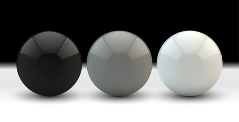 Wall Mural - set of vector spheres and balls on a white background with a shadow.