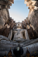 Big buddha, Sukhothai, Thailand : Wat Si Chum is a historic temple site in Sukhothai Historical Park, Sukhothai Province,Thailand