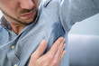 Man With Hyperhidrosis Sweating Very Badly