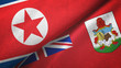 North Korea and Bermuda two flags textile cloth, fabric texture