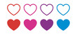 © Catherine - Set of Colorful Hearts - Red, Pink, Purple, Blue