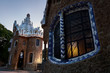 August 17, 2019. Barcelona, Spain. This photo was taken in Park Güell and it shows the famous Keeper's House and Laie decorated with the known as 
