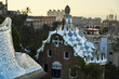 August 17, 2019. Barcelona, Spain. This photo was taken in Park Güell and it shows the famous Keeper's House decorated with the known as 