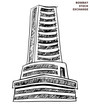 bombay stock exchange , BSE building hand drawing , mumbai India vector