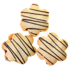 Sticker - Cookies sandwich with chocolate and custard isolated