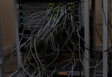 Fototapeta Dmuchawce - Routers in the server room with network connections