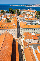 Wall Mural - Old town Zadar from bell tower of Cathedral of St. Anastasia, Croatia, Croatia