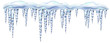 Icicles shiny and glass hanging in winter and spring, snowdrift, clipart for your design.