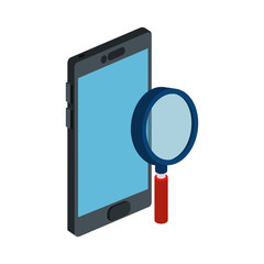 Sticker - smartphone device with magnifying glass