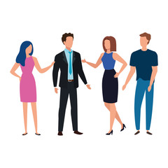 Wall Mural - meeting of business people avatar characters